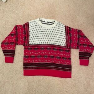 Vintage winter acrylic holiday sweater by Carriage Court size Large made in USA